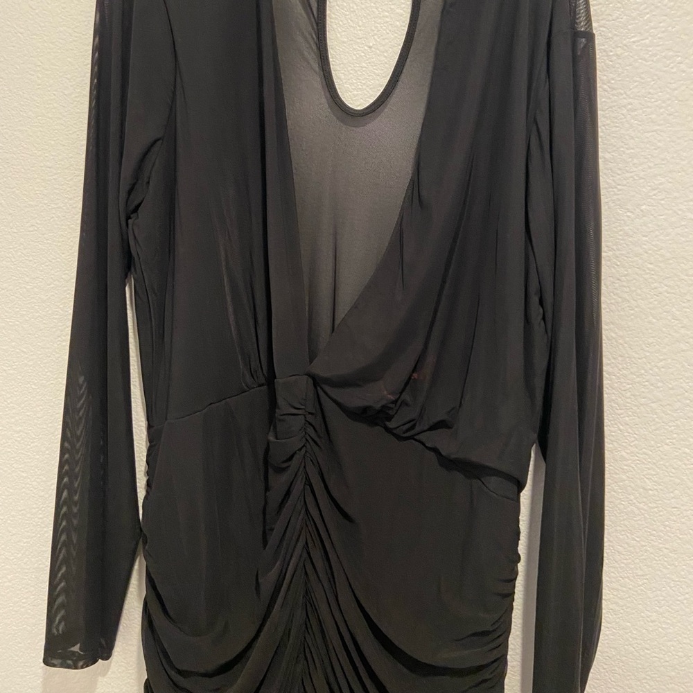 Plus Size Mesh Romper Black 1x